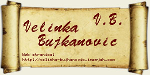 Velinka Bujkanović vizit kartica